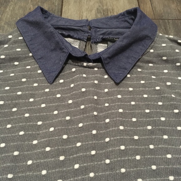 Ann Taylor faux shirttail polka dot sweater small - Picture 3 of 8